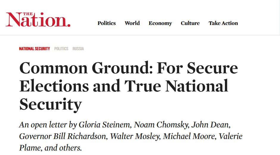 Common Ground: For Secure Elections and True National Security – Gemeinsam für sichere Wahlen und wirkliche Sicherheit